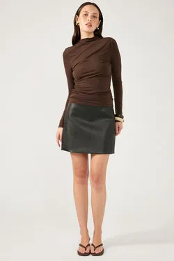 Perfect Stranger Kendra PU Mini Skirt Black