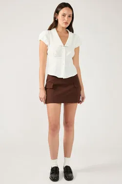 Perfect Stranger Maeve Tailored Mini Skirt Chocolate