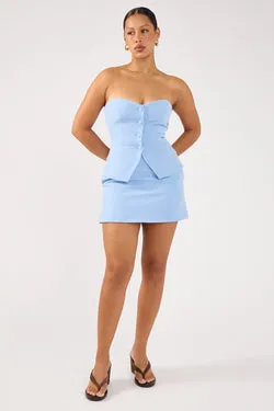 Perfect Stranger Luna High Rise Mini Skirt Blue