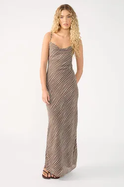 Perfect Stranger Priscilla Chiffon Maxi Dress Taupe Print