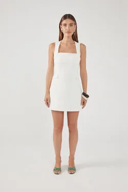 Perfect Stranger Leila Suiting Mini Dress White
