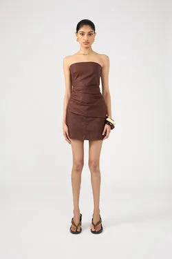Perfect Stranger Menorca Tailored Mini Skirt Chocolate