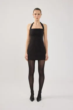 Perfect Stranger Avon Halter Suiting Mini Dress Black