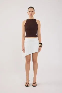 Perfect Stranger Eden Asymmetrical Mini Skirt Off White