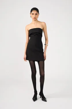 Perfect Stranger Luca Fold Down Strapless Mini Dress Black