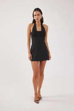 Perfect Stranger Lula Halter Mini Dress Black