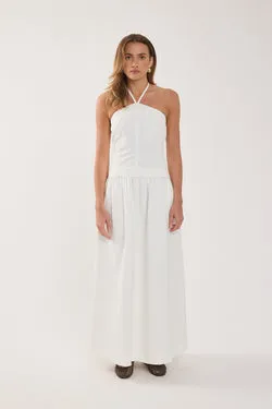 Perfect Stranger Morella Halter Maxi Dress White