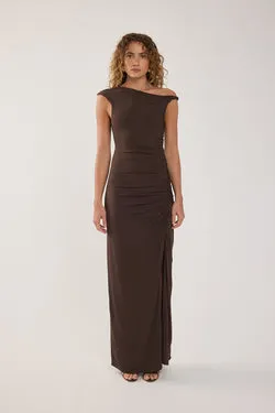 Perfect Stranger Miro Twist Maxi Dress Brown