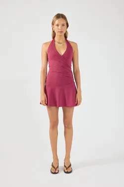 Perfect Stranger Cruz Stretch Wrap Mini Dress Raspberry