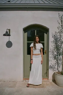 Perfect Stranger Ellison Jersey Maxi Skirt Off White