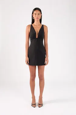 Perfect Stranger Alba Structured Mini Dress Black
