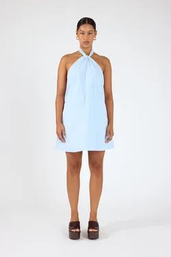 Perfect Stranger Goldie Halter Mini Dress Blue