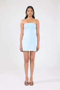 Perfect Stranger Delta Satin Mini Dress Blue