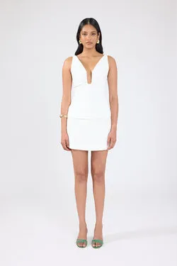 Perfect Stranger Sova High Waist Mini Skirt White