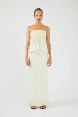 Perfect Stranger Jada Frill Maxi Skirt Off White