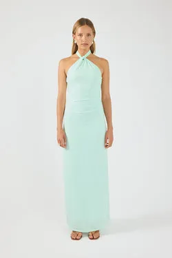 Perfect Stranger Isla Halter Twist Maxi Dress Seafoam