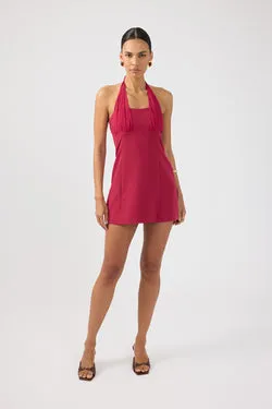 Perfect Stranger Lula Halter Mini Dress Red