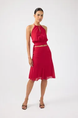 Perfect Stranger Stella Midi Skirt Red