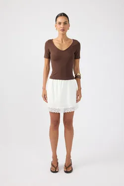 Perfect Stranger Micah High Rise Lace Mini Skirt Cream