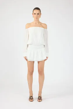 Perfect Stranger Carrie Off Shoulder Mini Dress Cream