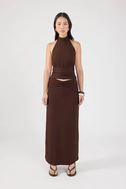Perfect Stranger Aria Maxi Skirt Brown