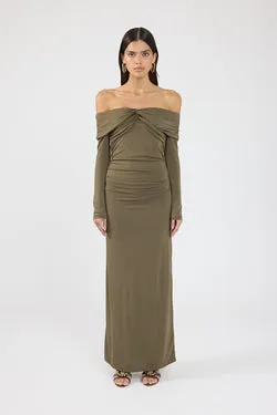 Perfect Stranger Dorian Maxi Skirt Khaki
