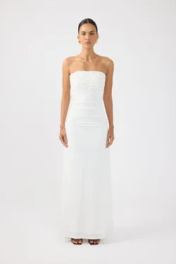 Perfect Stranger Harper Ruffle Maxi Dress Off White