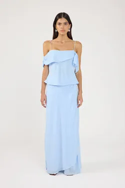 Perfect Stranger Elouise Draped Maxi Skirt Blue