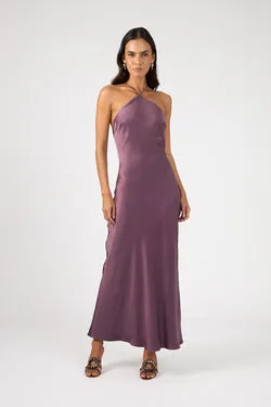 Perfect Stranger Bonnie Satin Maxi Dress Deep Mauve