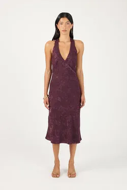 Perfect Stranger Rumi Satin Midi Dress Purple