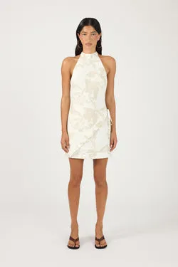 Perfect Stranger Jane Linen Mini Dress White Print