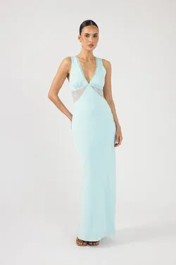 Perfect Stranger Sol Lace Maxi Dress Seafoam