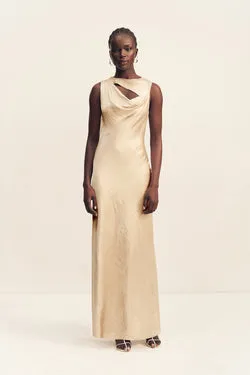 ANDIE SLEEVELESS COWL MAXI DRESS - CHAMPAGNE