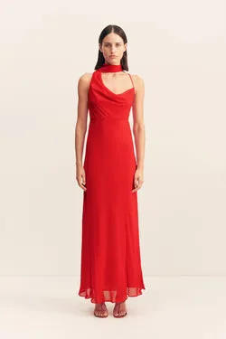 ROMY SCARF MAXI DRESS - CHILLI