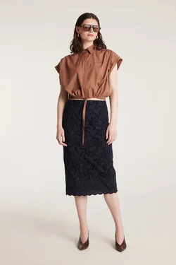 Belle Crop Shirt - Mocha