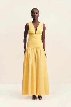 CAMPBELL GATHERED MAXI DRESS - SOLEIL
