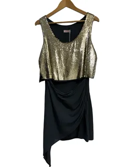 Sass & Bide Gold Sequin Dress - Size 10
