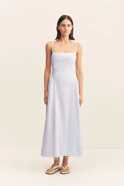 SAUNDERS SQUARE NECK PANELLED MIDI DRESS