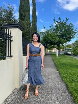 Vintage INFINITIF Denim Midi Dress Size S