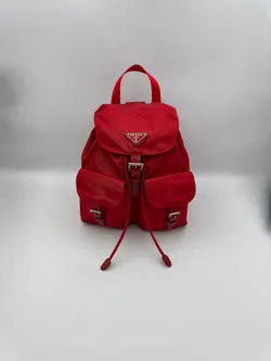 PRADA Red Vela Small Backpack