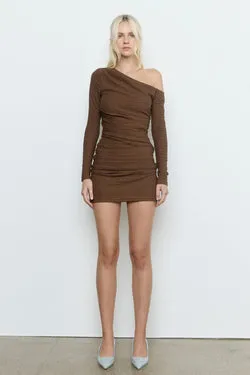 SOLSTICE MINI DRESS - ESPRESSO
