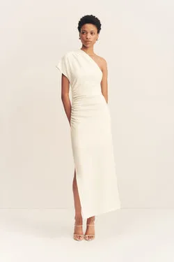 BEAU ASYMMETRICAL MIDI DRESS - IVORY