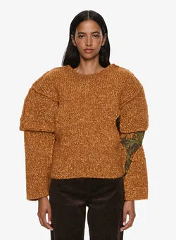 Deconstructed Brocade Knit Sweater