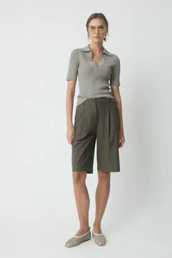 Taylor Crepe Knit Top - Brown Melange