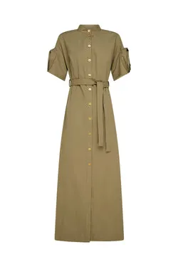 Cactus Flower Shirt Dress