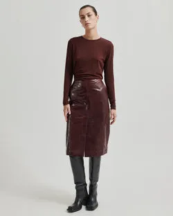 Queen Leather Skirt (Bitter Chocolate)