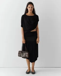 Carine Midi Skirt (Black)