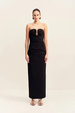 CAMPBELL STRAPLESS U WIRE MAXI DRESS - BLACK