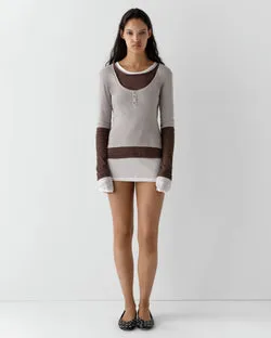 Gemma Mini Dress (Brown)
