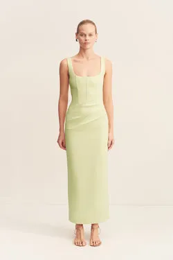 LANI STRUCTURED MIDI DRESS - PISTACHIO